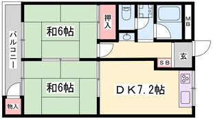 尾上の松駅 徒歩30分 2階の物件間取画像